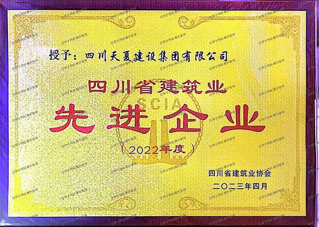 四川省建筑業先進企業